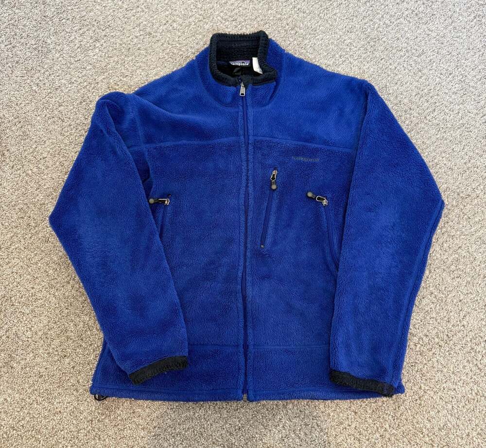 Vintage Patagonia R4 Windproof Fleece Jacket Men's L Blue Fall 2000 USA Made